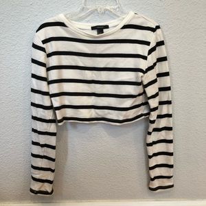 Size Small Black & White Striped Crop Sweater